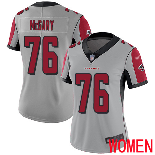 Atlanta Falcons Limited Silver Women Kaleb McGary Jersey NFL Football #76 Inverted Legend->women nfl jersey->Women Jersey